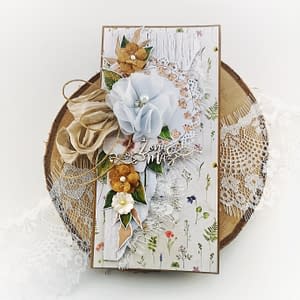 Kartka ślubna w stylu ekologicznym. Oryginalna, ręcznie robiona kartka na ślub w naturalnych kolorach. Idealny prezent na ślub w klimacie rustykalnym.
